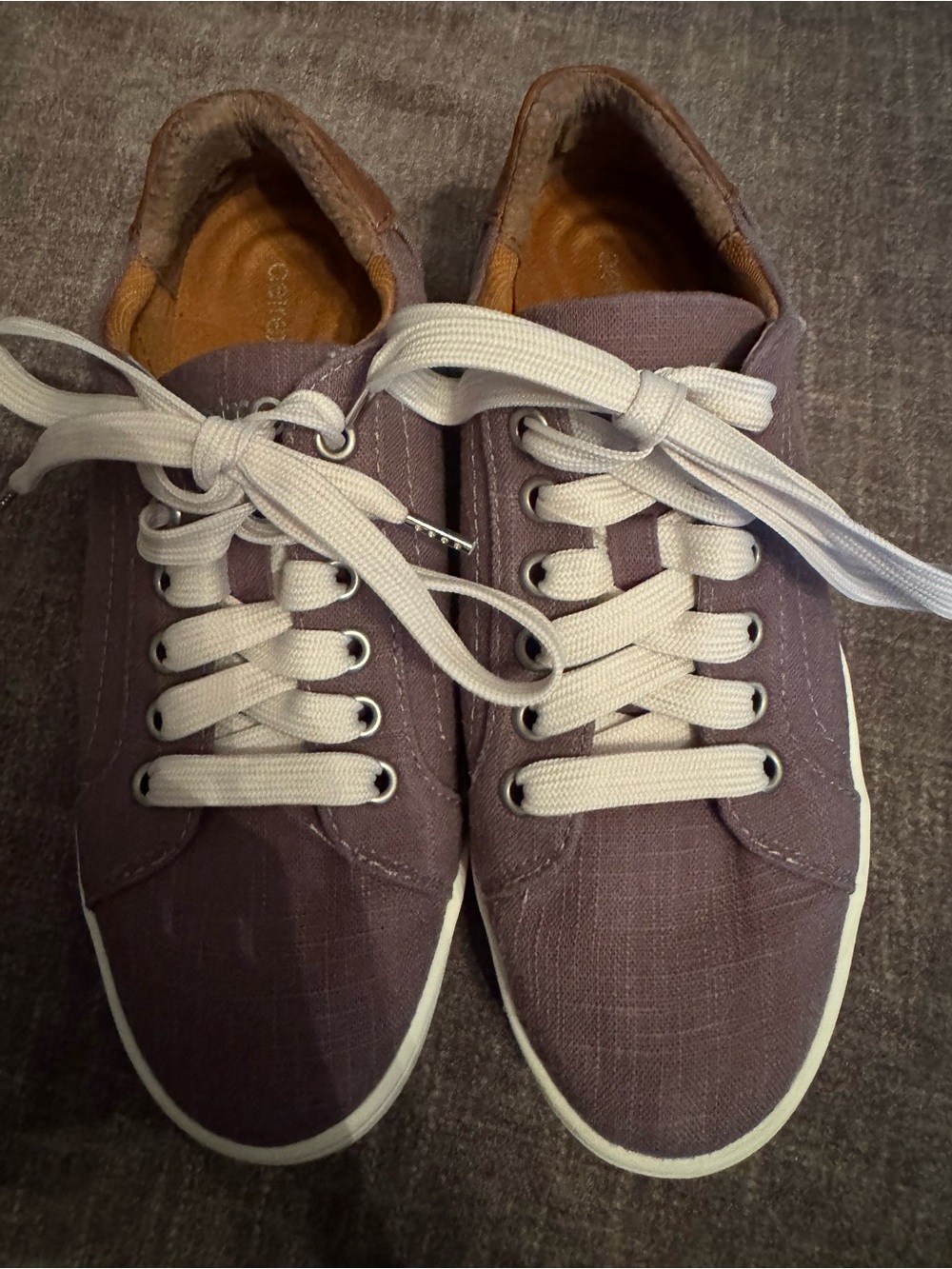 Aetrex Men's Lavender Canvas Sneakers with White Laces - Picture 1 of 3